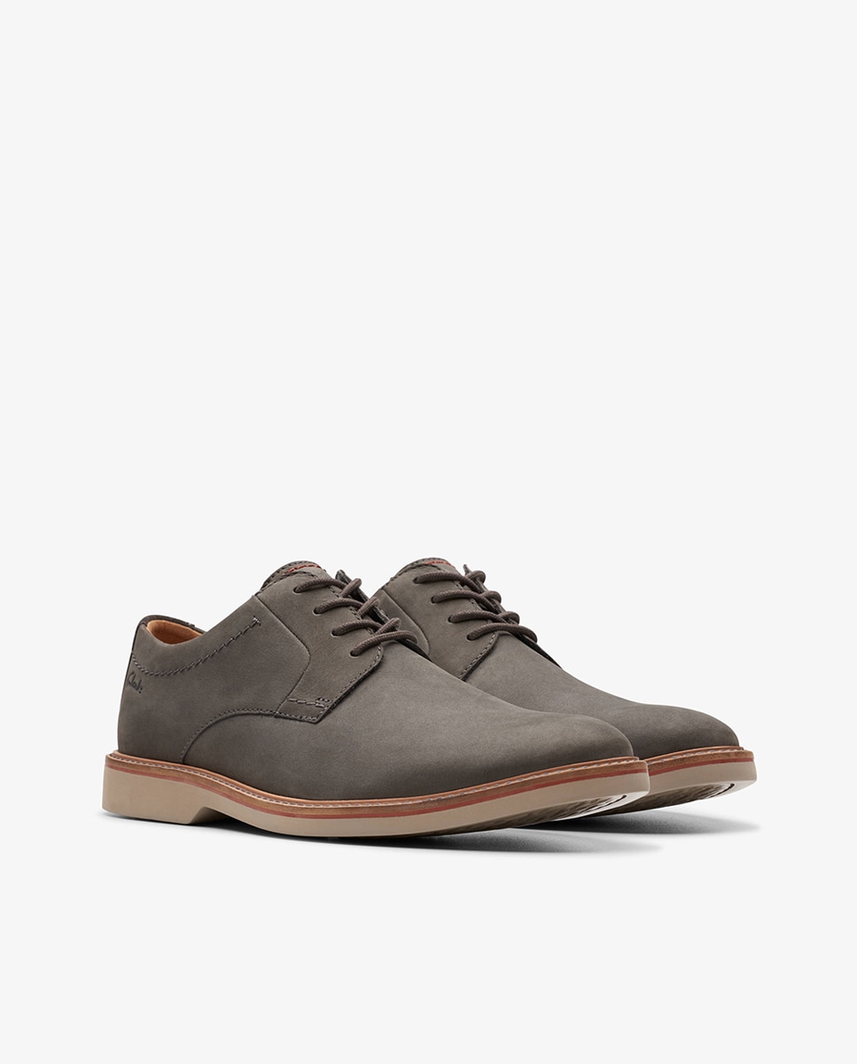 Sapatos de Atacadores Atticus LT Lace em Nobuck Cinzento-3
