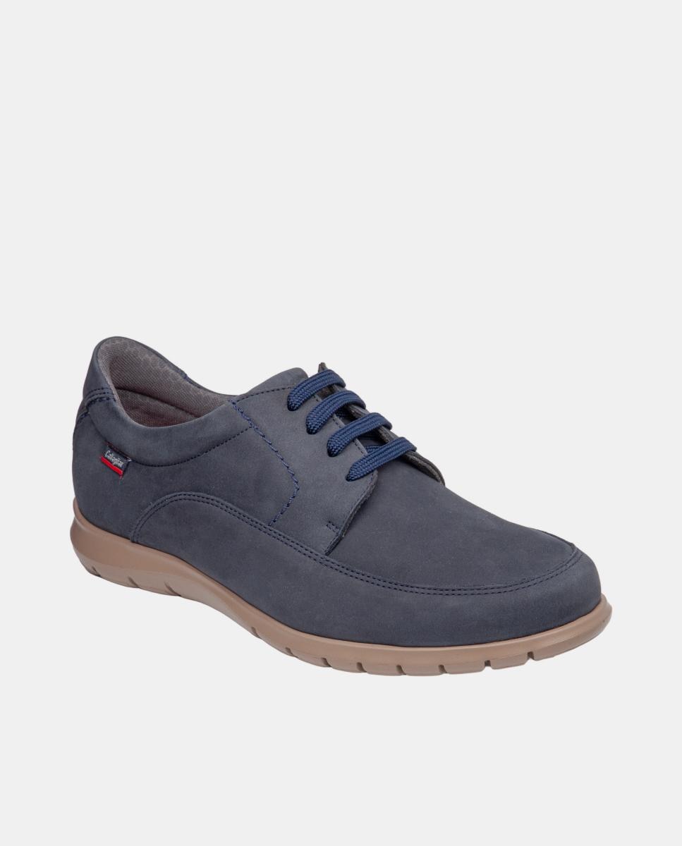 Sapatos de Atacadores em Pele Azul-marinho-2