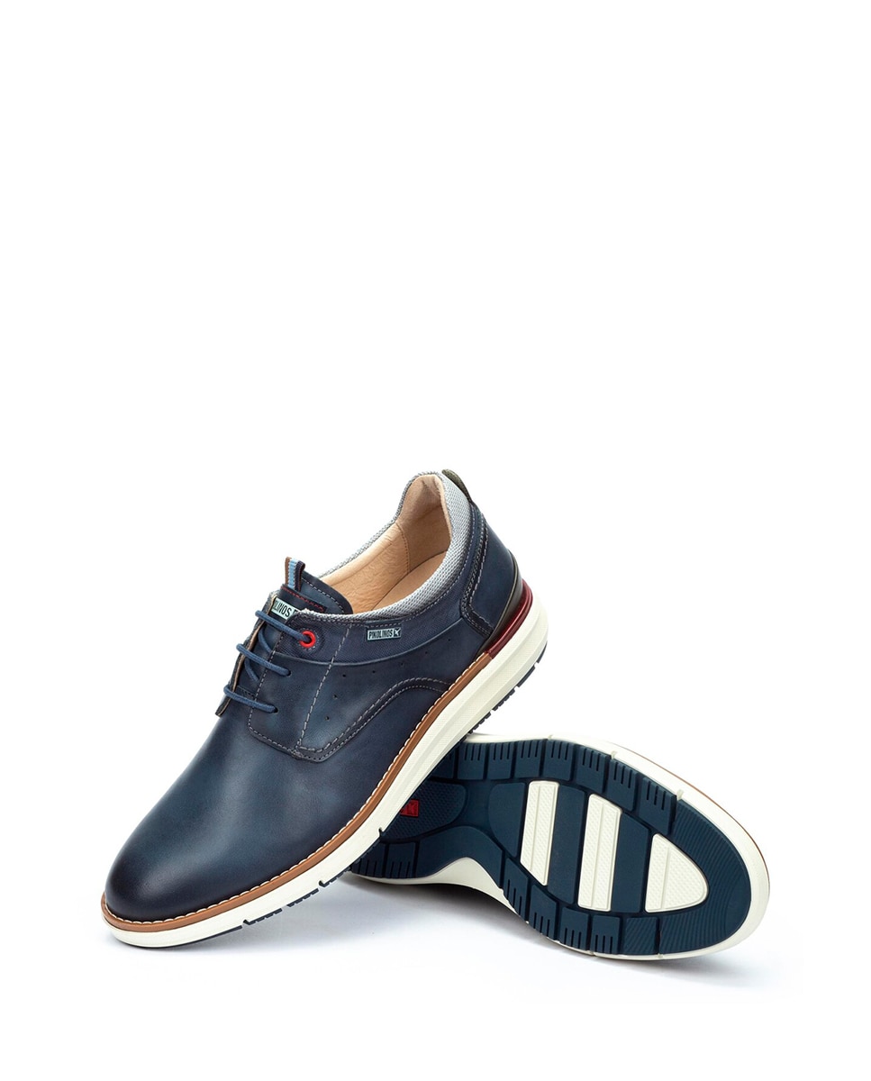 Sapatos de Atacadores e Bluchers em Pele Azul-2