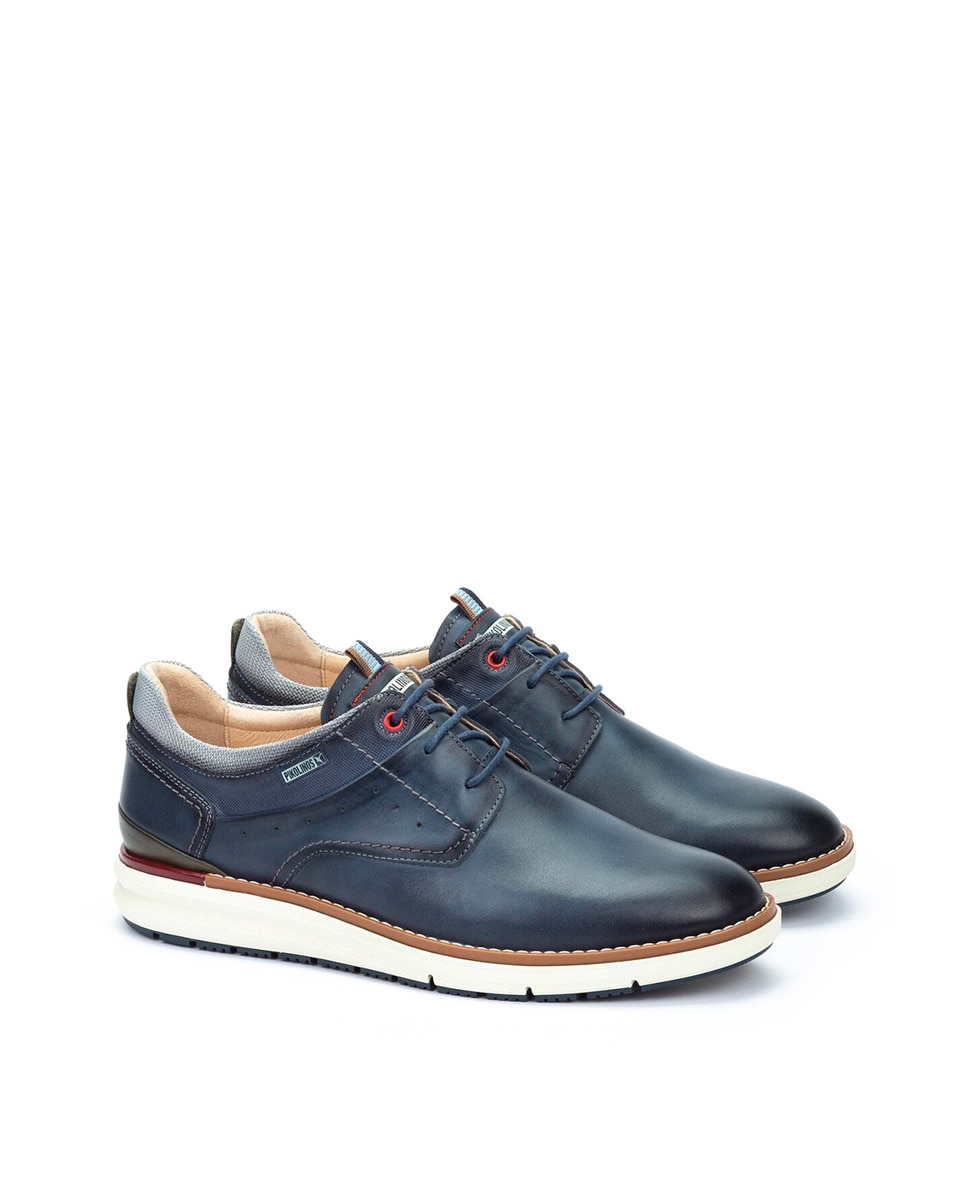 Sapatos de Atacadores e Bluchers em Pele Azul-4