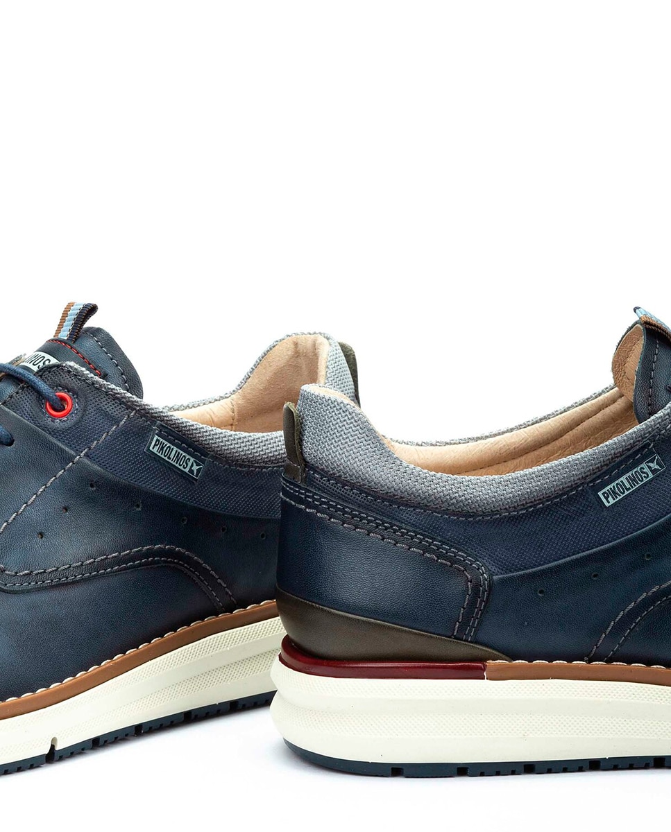 Sapatos de Atacadores e Bluchers em Pele Azul-6