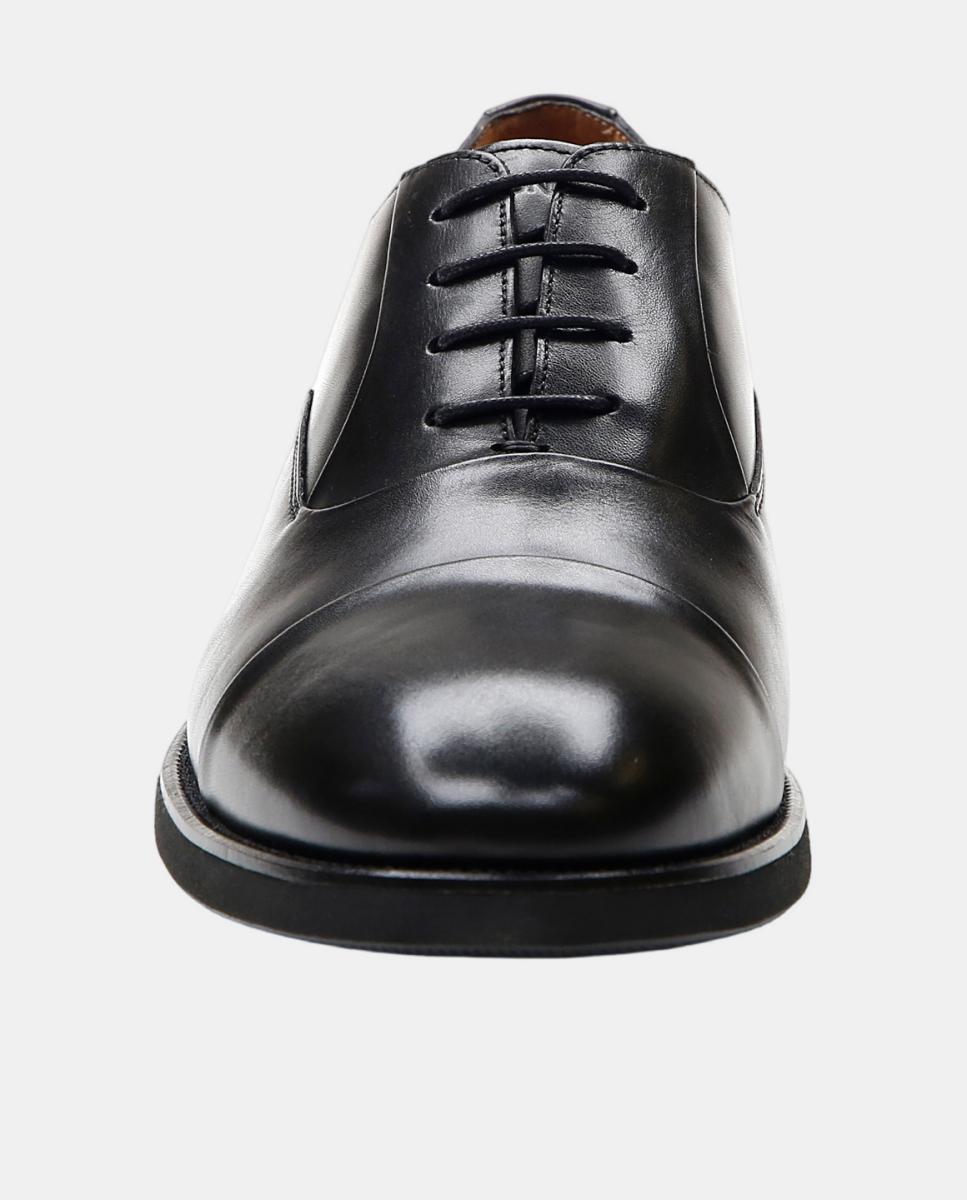 Bluchers Lisos em Pele Suave Preto-4