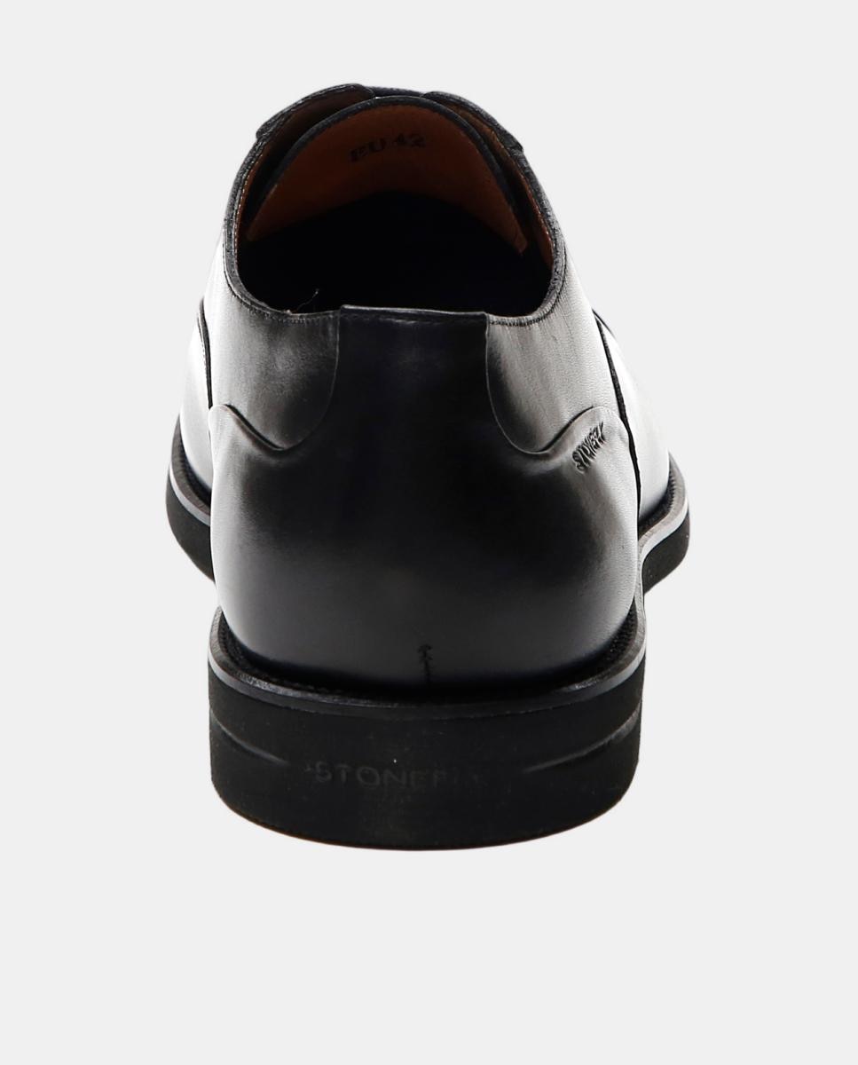 Bluchers Lisos em Pele Suave Preto-5