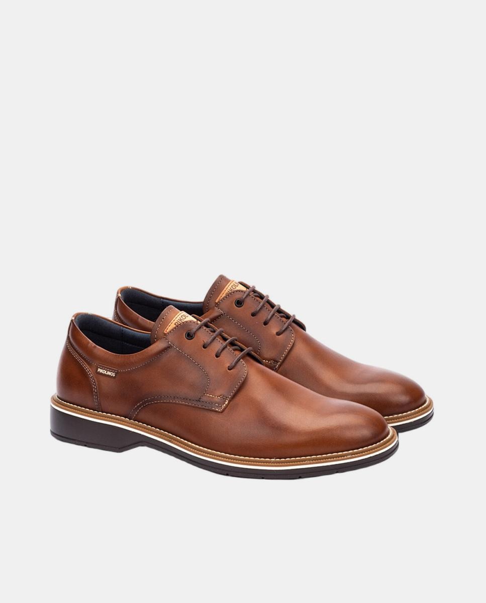 Zapatos de cordones de hombre de piel en color - Pikolinos - Marrón Marrón-2