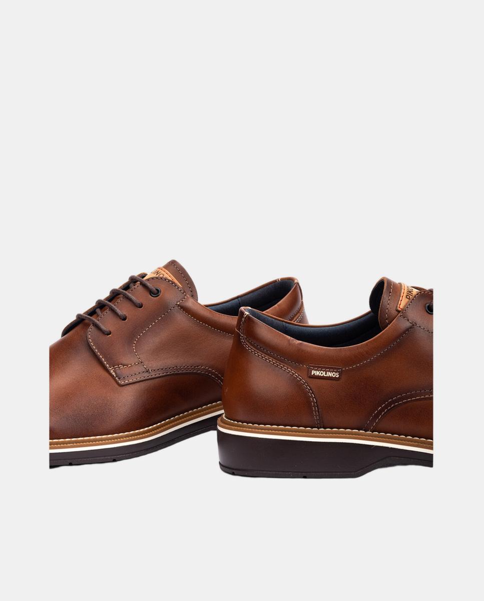 Zapatos de cordones de hombre de piel en color - Pikolinos - Marrón Marrón-4