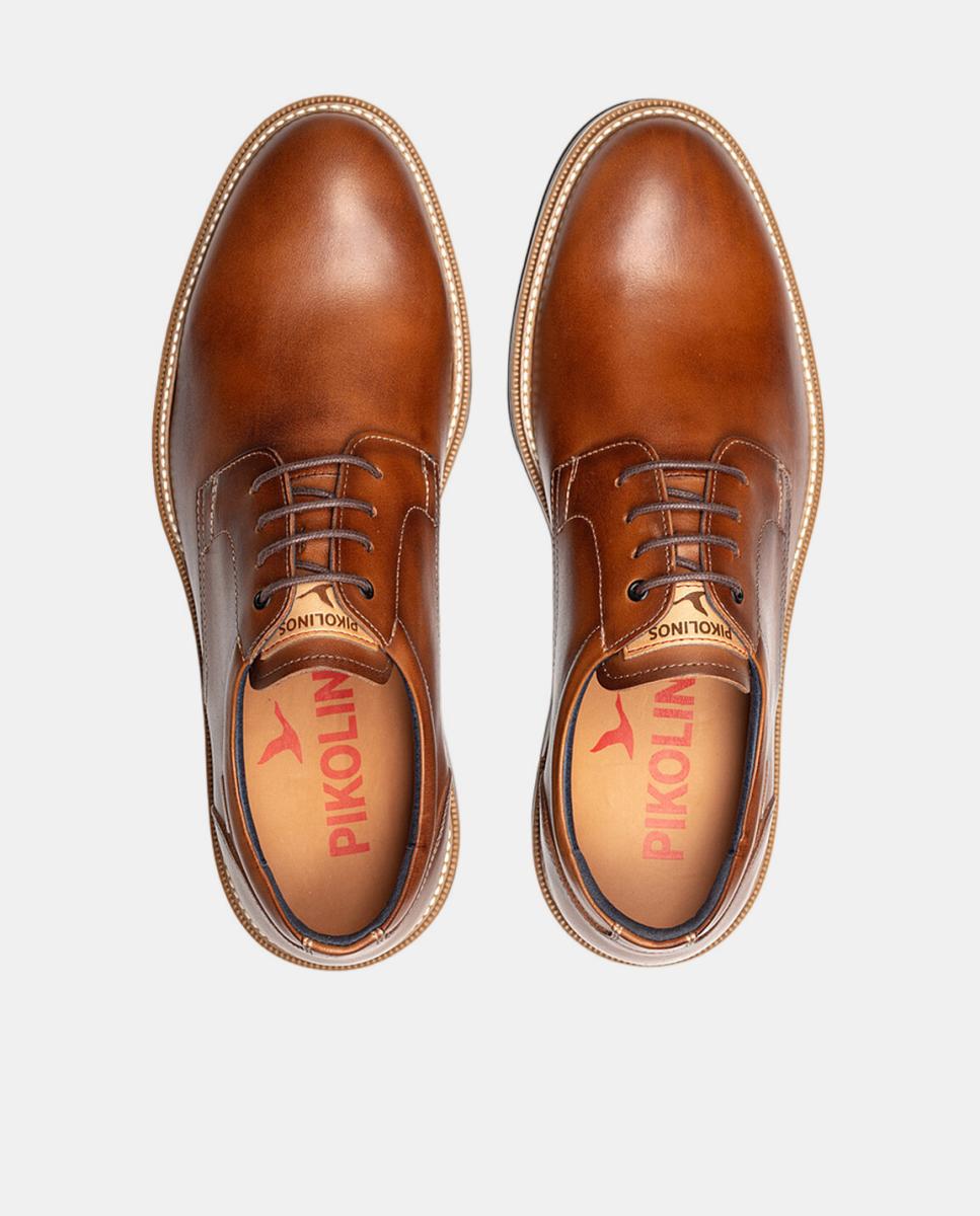 Zapatos de cordones de hombre de piel en color - Pikolinos - Marrón Marrón-5