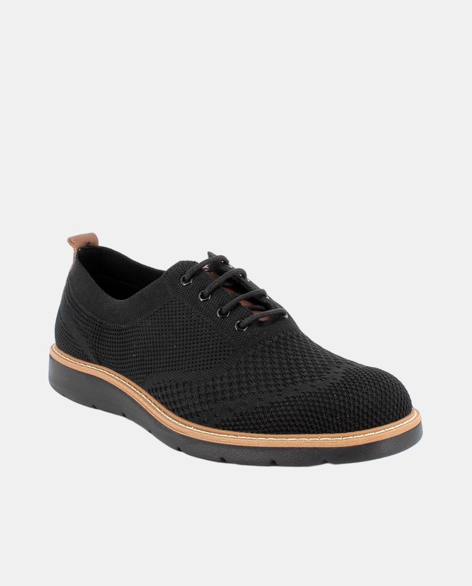 Sapatos em Tecido com Atacadores e Palmilha Amovível Revestida em Pele - Preto Preto-2