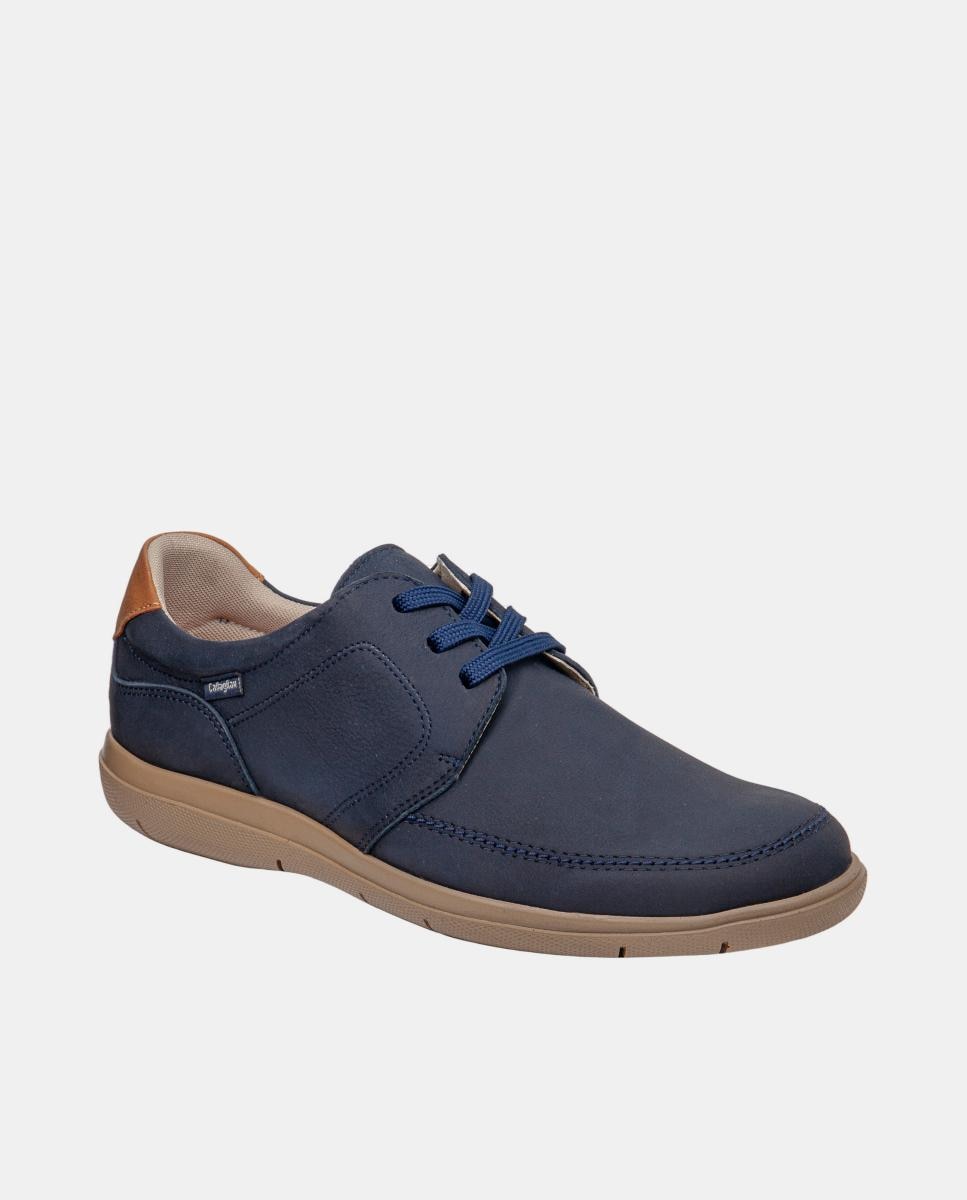 Sapatos de Atacadores em Pele Azul-marinho-2