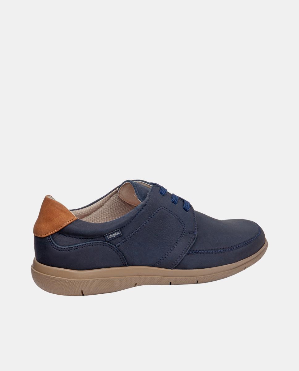 Sapatos de Atacadores em Pele Azul-marinho-3