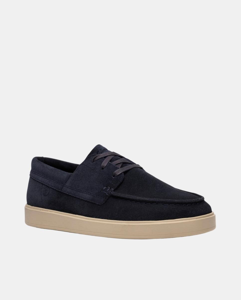 Sapatos Flexway Step em Pele com Sola de Borracha Azul-escuro-3
