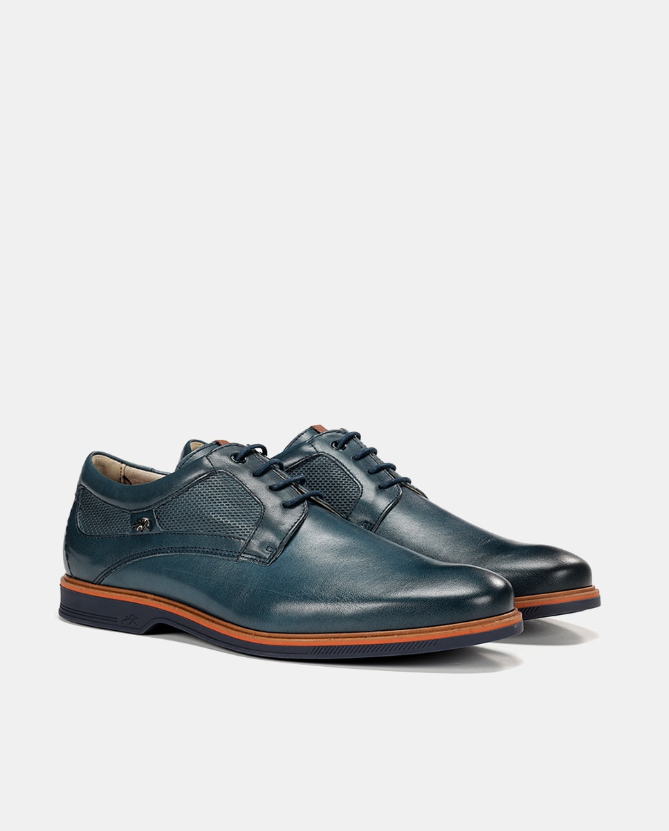 Bluchers em Pele Azul-marinho-2