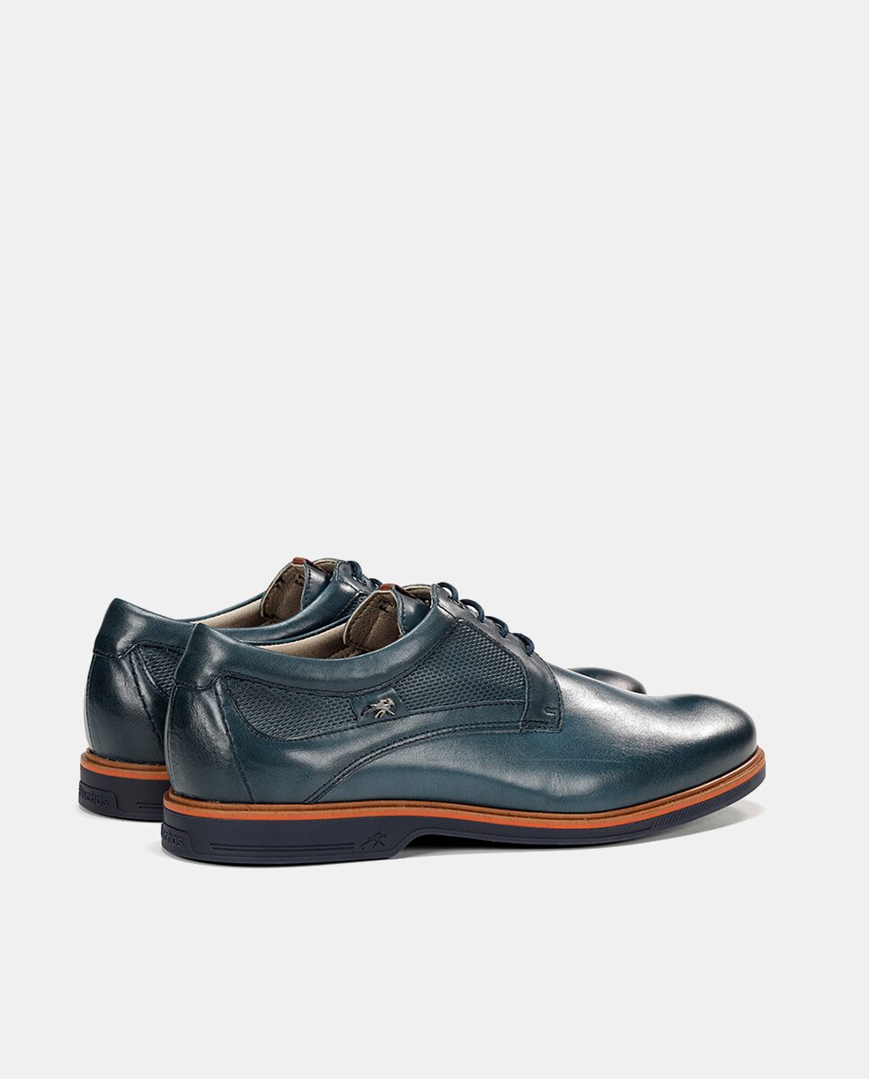 Bluchers em Pele Azul-marinho-3