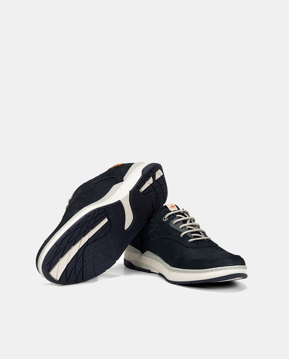 Sapatos em Pele com Atacadores Azul Royal-4