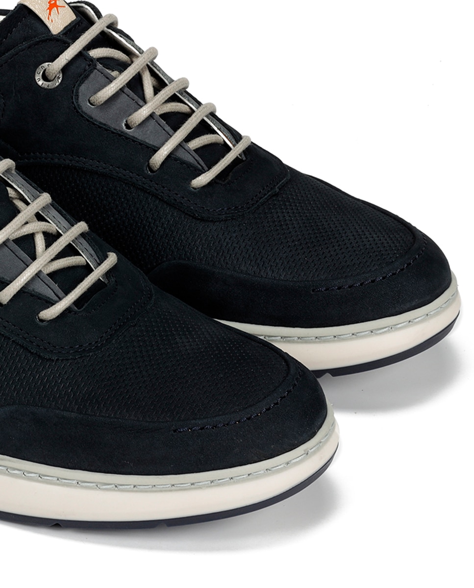 Sapatos em Pele com Atacadores Azul Royal-6
