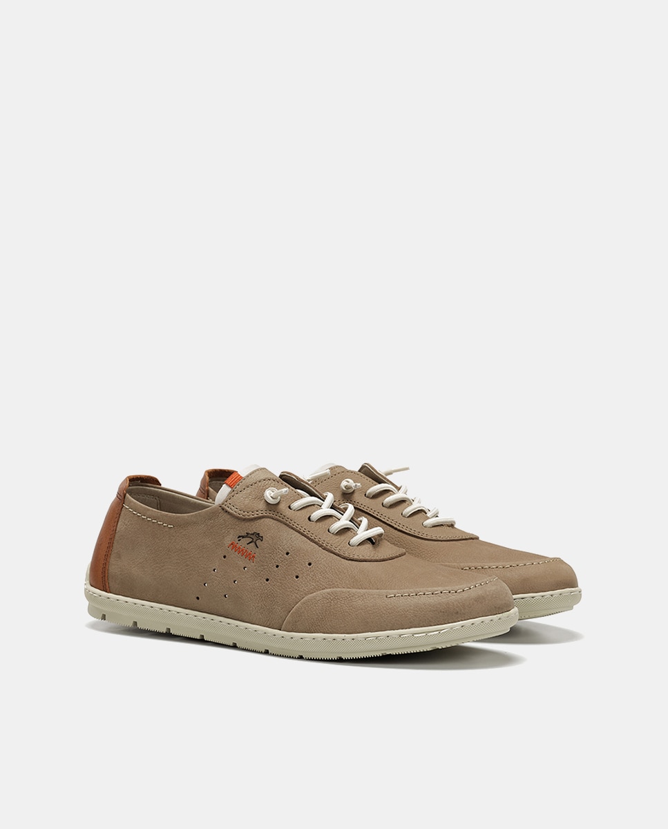 Sapatos em Pele com Atacadores Elásticos Natural-2