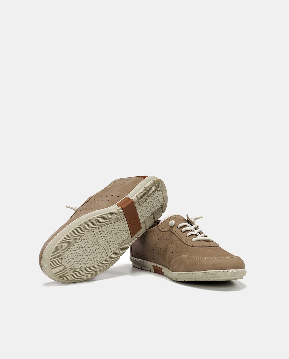 Sapatos em Pele com Atacadores Elásticos Natural-4