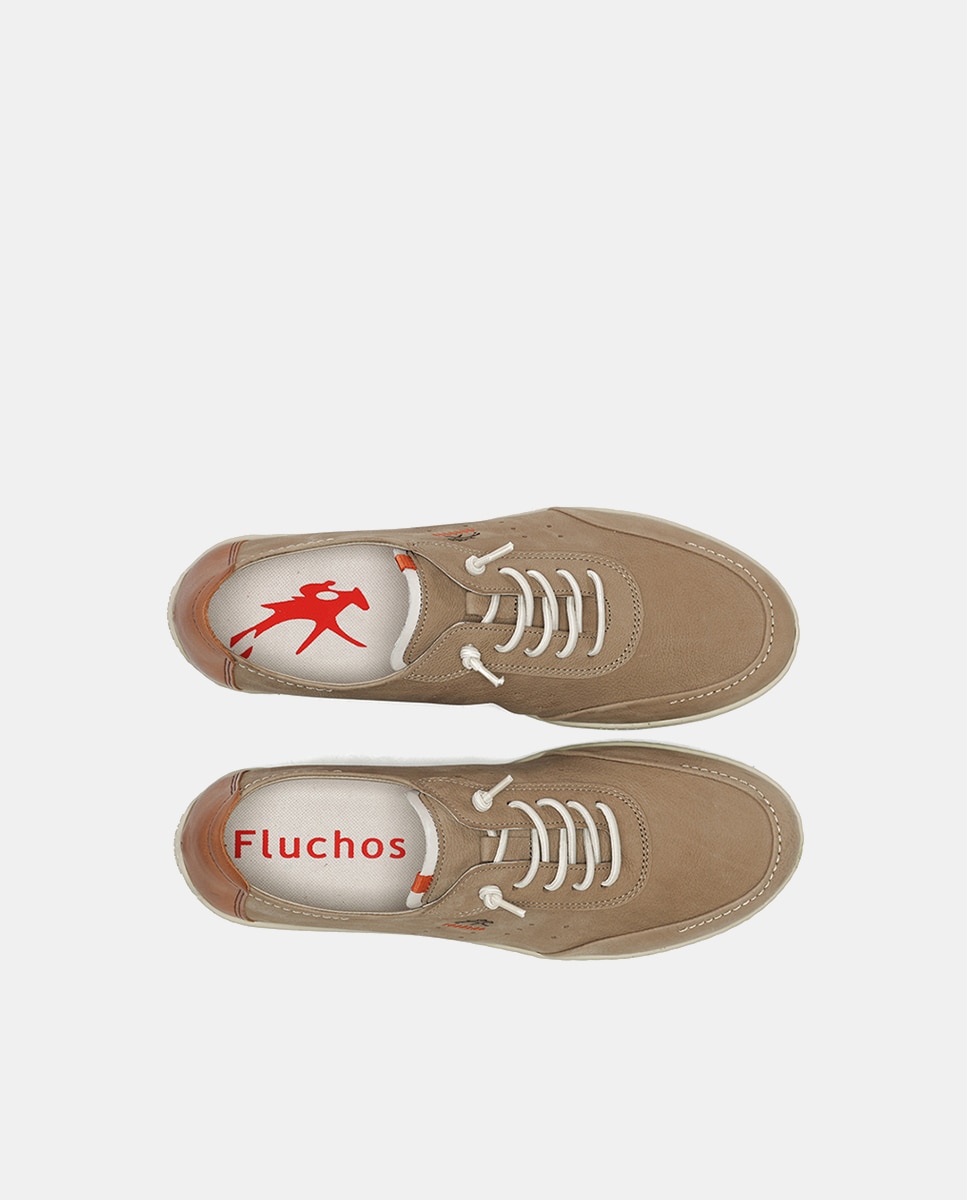 Sapatos em Pele com Atacadores Elásticos Natural-5