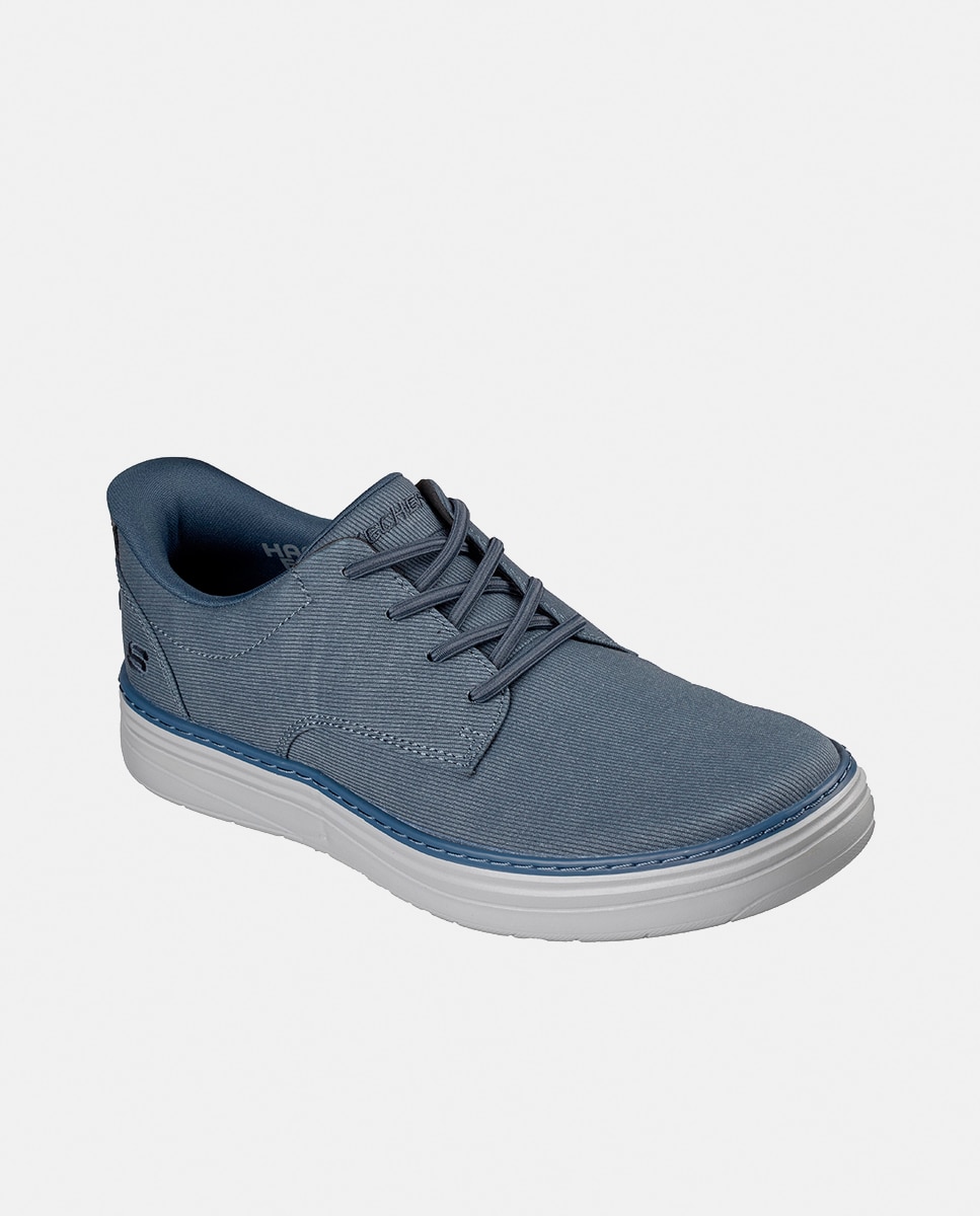 Sapatilhas Casual com Acabamento em Lona Azul-marinho-2