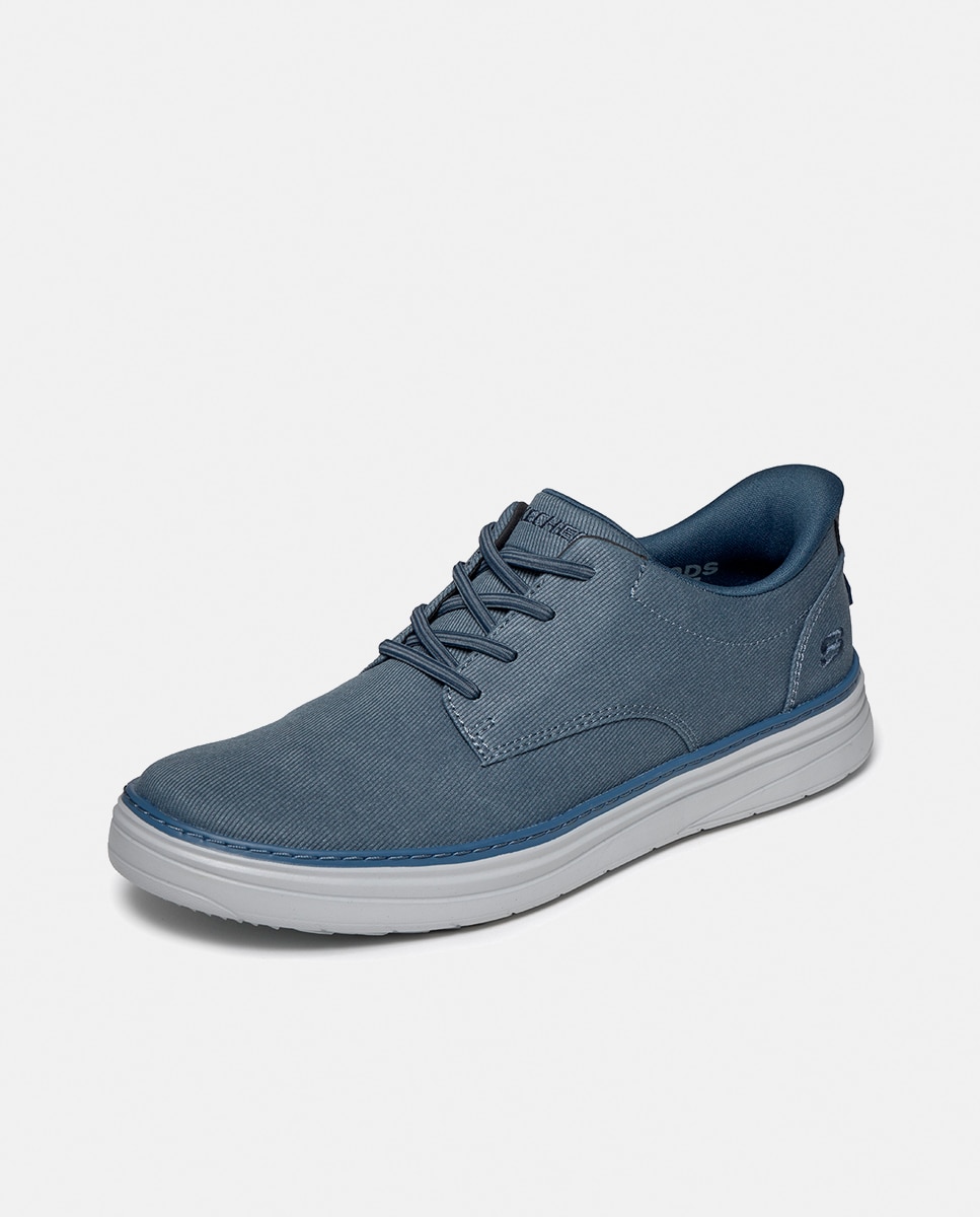 Sapatilhas Casual com Acabamento em Lona Azul-marinho-3