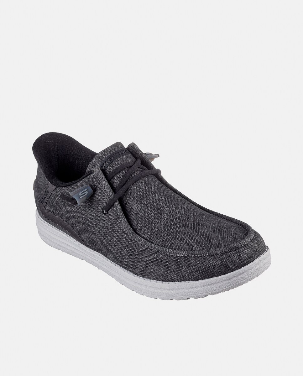Sapatilhas Casual com Acabamento em Lona Cinzento-2