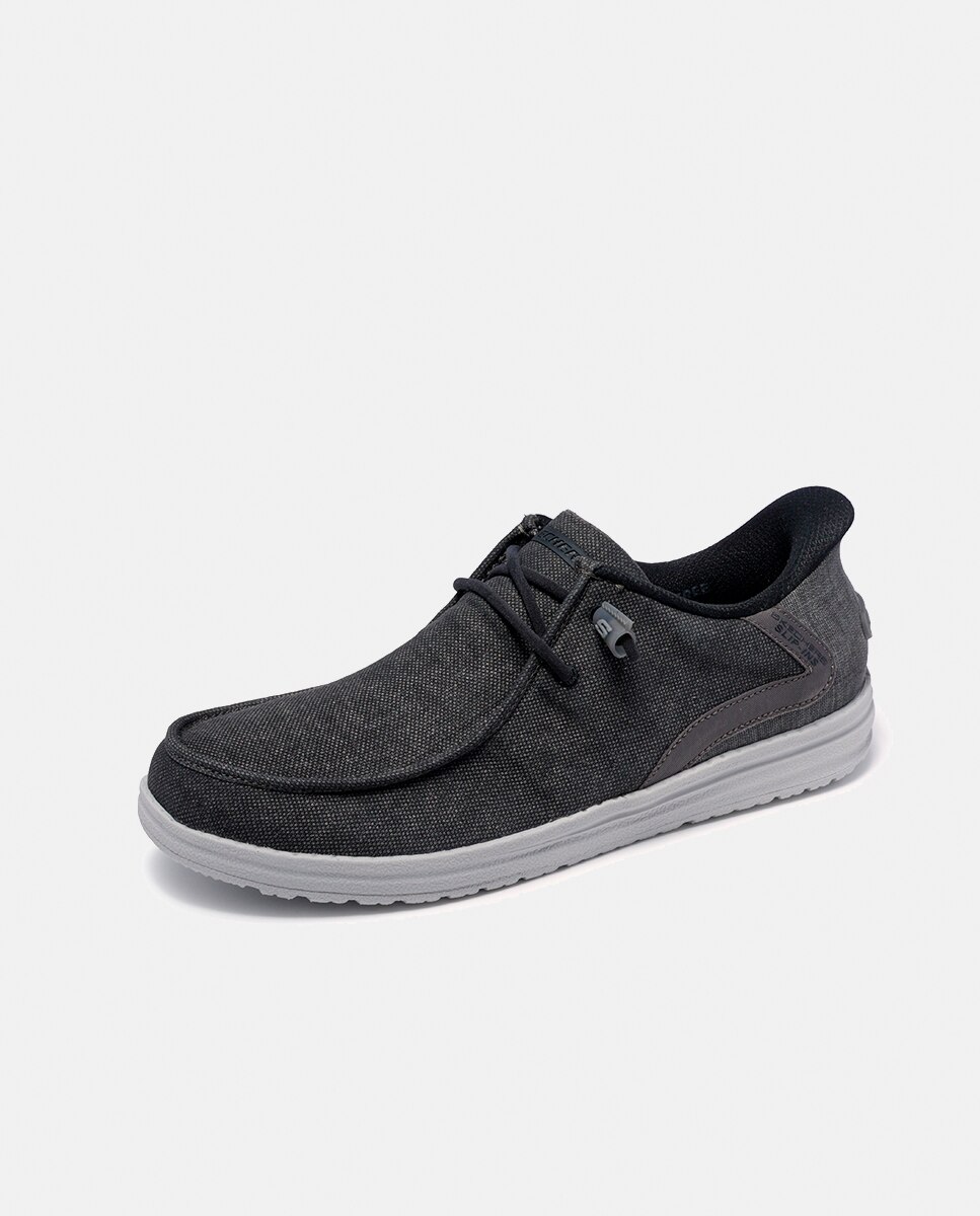 Sapatilhas Casual com Acabamento em Lona Cinzento-3