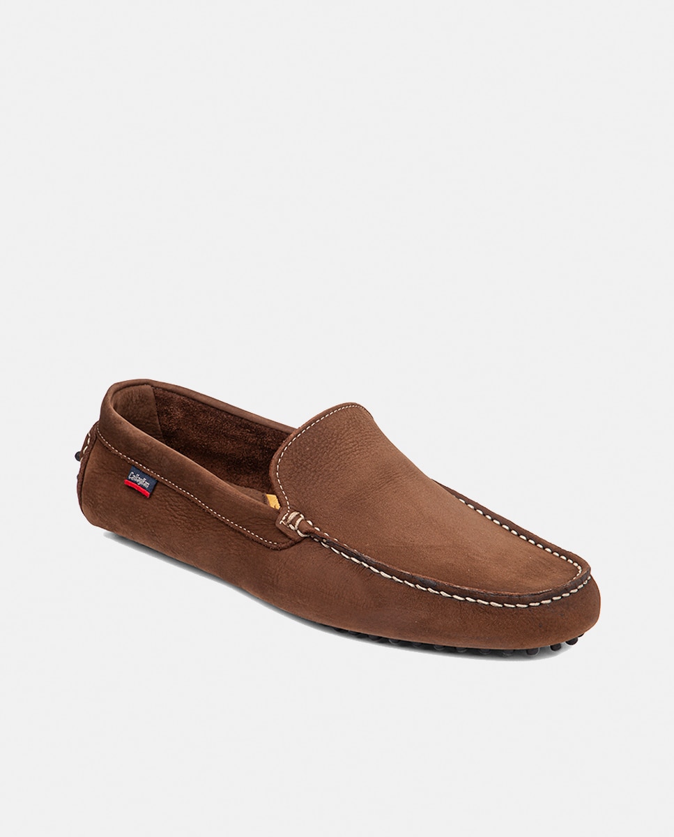 Mocassins com Tecnologia Adaptaction e em Pele - Castanho Castanho-2