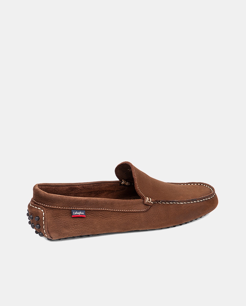 Mocassins com Tecnologia Adaptaction e em Pele - Castanho Castanho-3