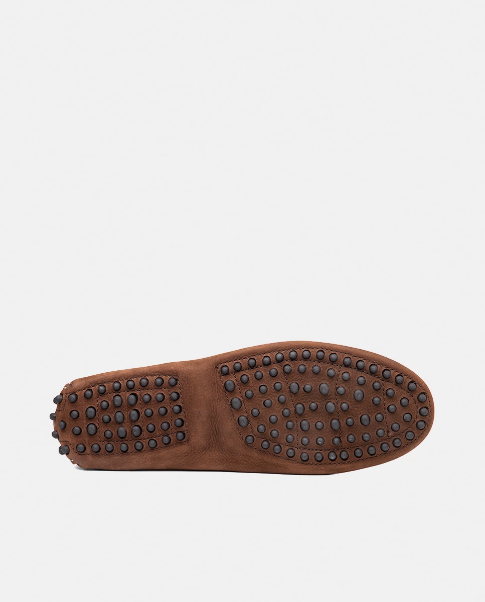 Mocassins com Tecnologia Adaptaction e em Pele - Castanho Castanho-4