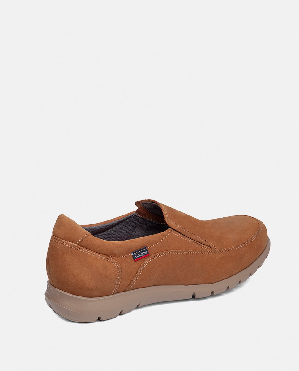 Sapatos Elásticos em Pele Couro-7