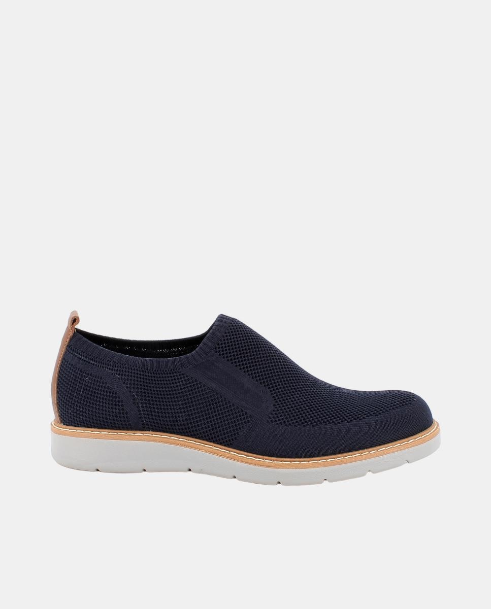 Imagem 0 de Sapatilhas Slip-On com Palmilha Amovível Revestida em Pele e Forro de Tecido - Azul
