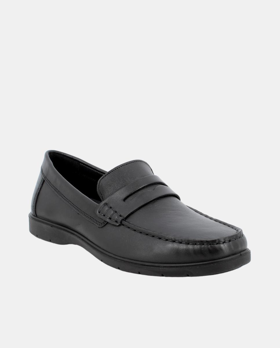 Mocassins em Pele com Palmilha Amovível em Pele - Preto Preto-2