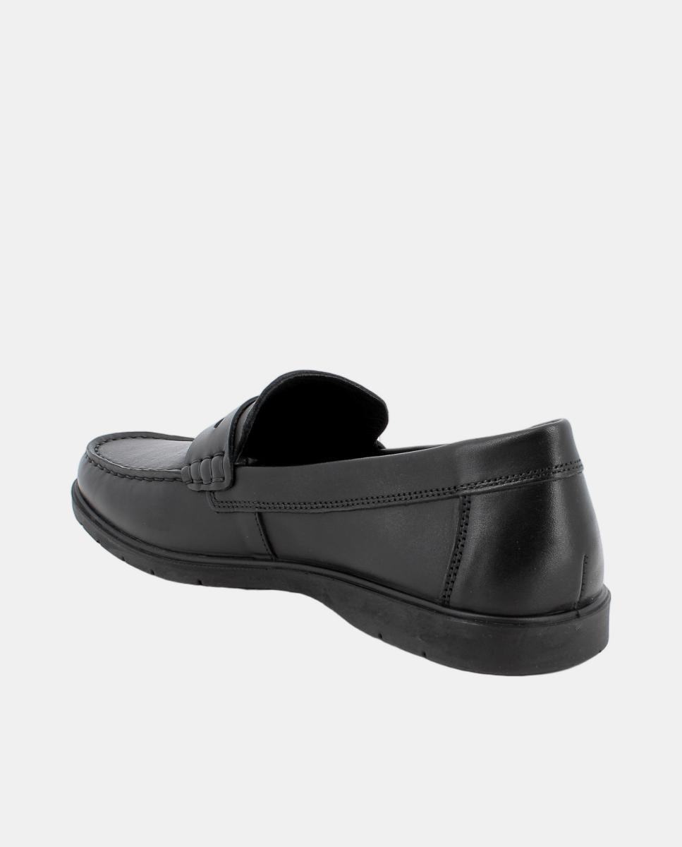 Mocassins em Pele com Palmilha Amovível em Pele - Preto Preto-3