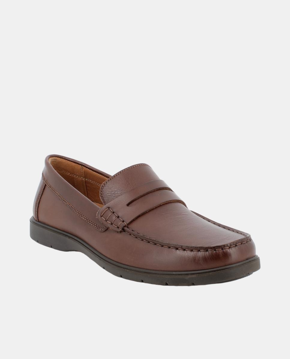 Mocassins em Pele com Palmilha Amovível em Pele - Castanho-Escuro Castanho-escuro-2