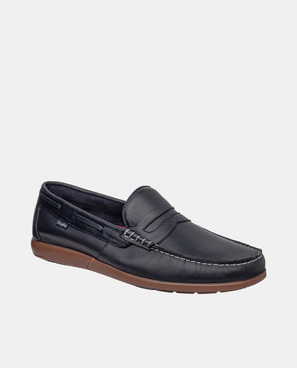 Zapato mocasin de hombre en piel - Callaghan - Azul marino Azul marino-2