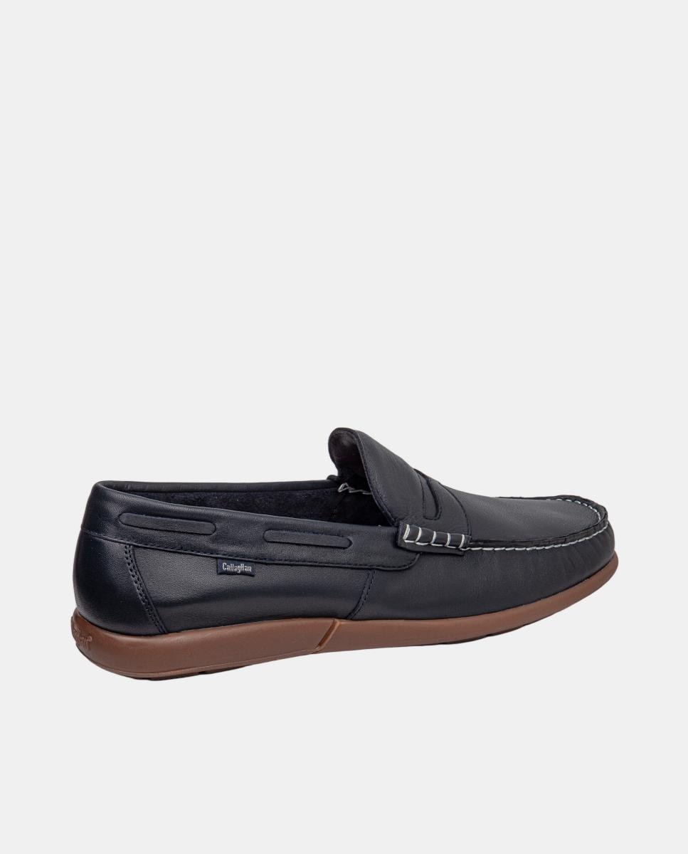 Zapato mocasin de hombre en piel - Callaghan - Azul marino Azul marino-3