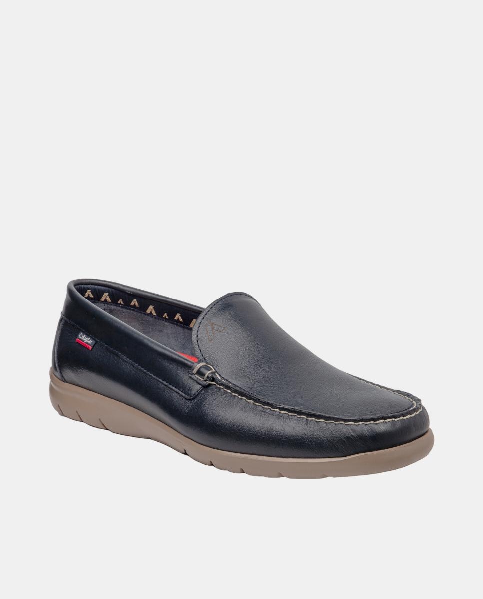 Mocassins em Pele Azul-marinho-2