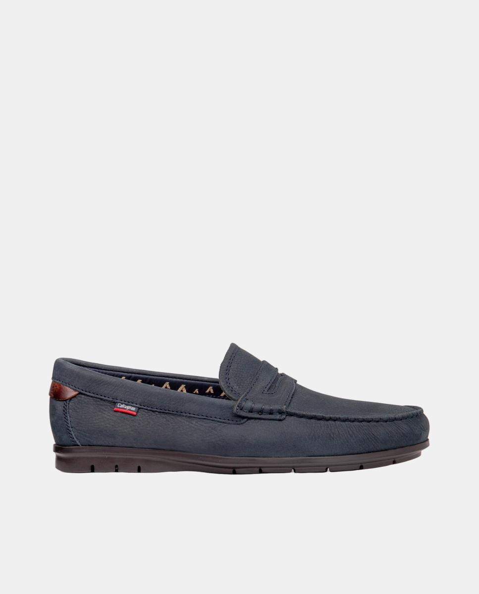 Mocassins em Pele Azul-marinho-1