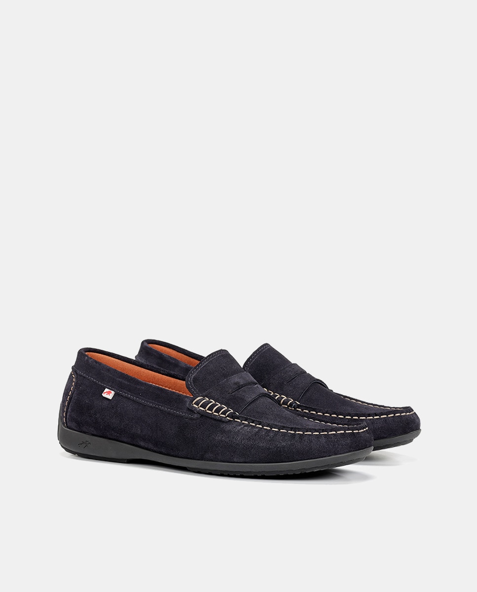 Mocassins em Pele Azul-marinho-2