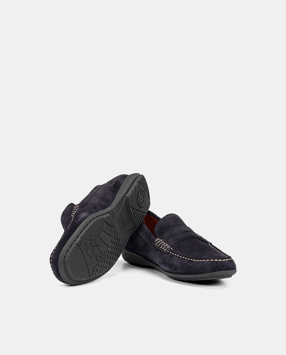 Mocassins em Pele Azul-marinho-4