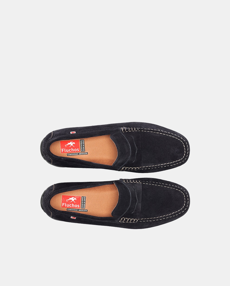 Mocassins em Pele Azul-marinho-5