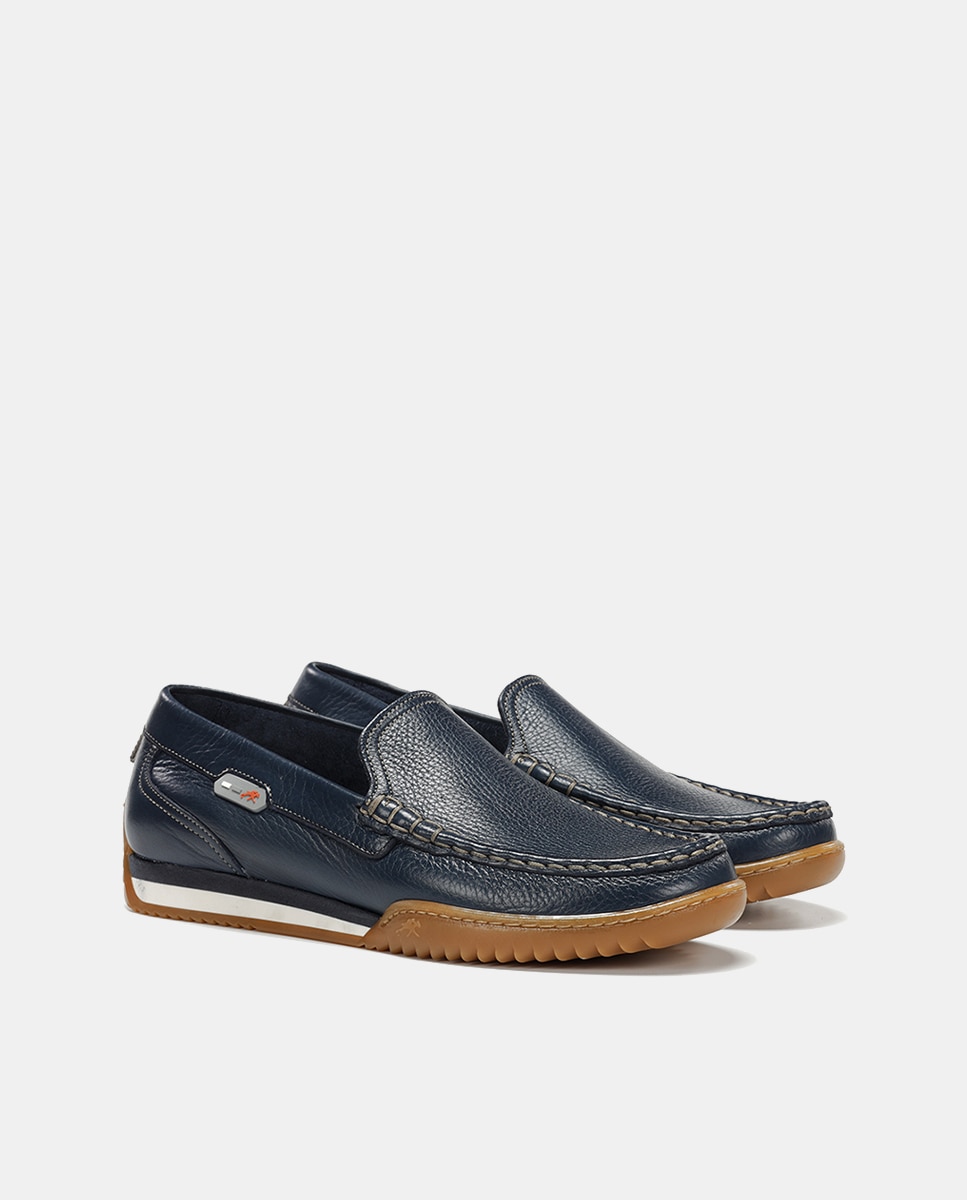 Mocassins em Pele Azul-marinho-2