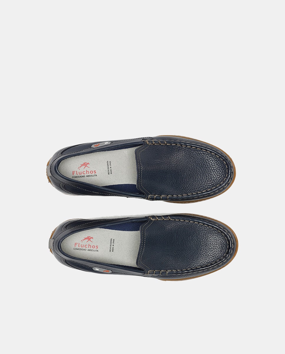 Mocassins em Pele Azul-marinho-5