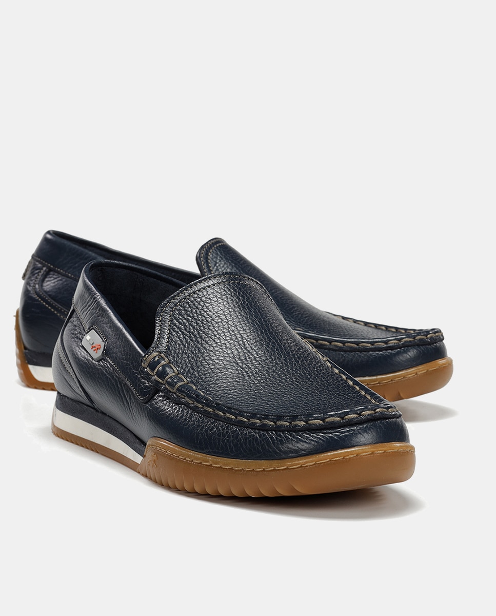 Mocassins em Pele Azul-marinho-7