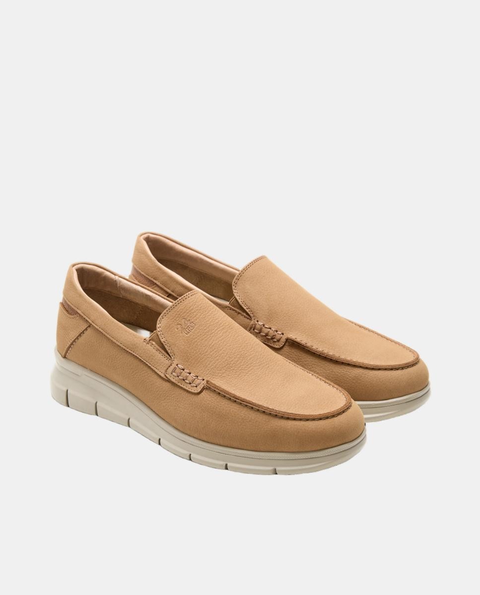 Mocassins em Nobuck - Camel Castanho-2