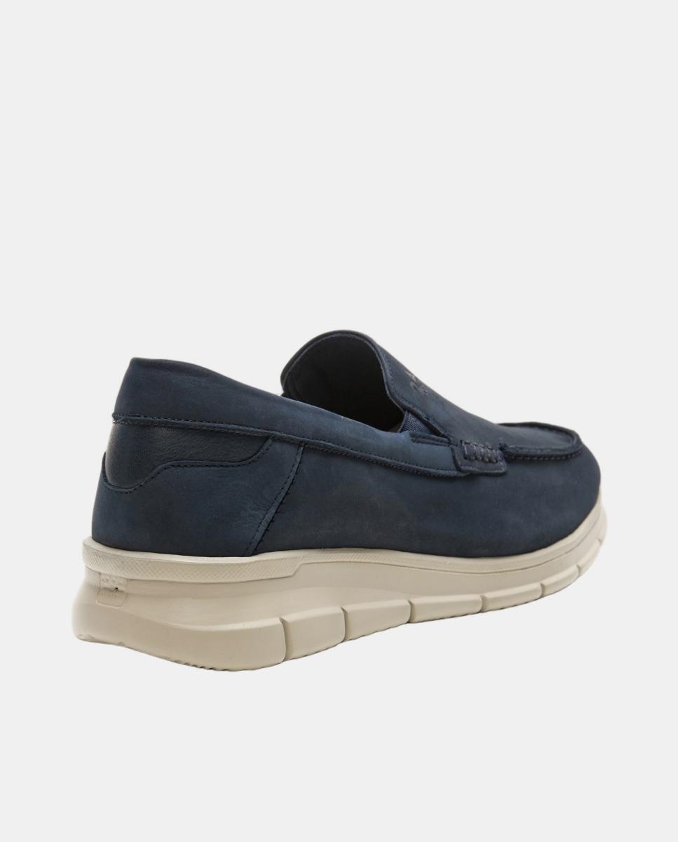 Mocassins em Nobuck - Camel Azul-escuro-3
