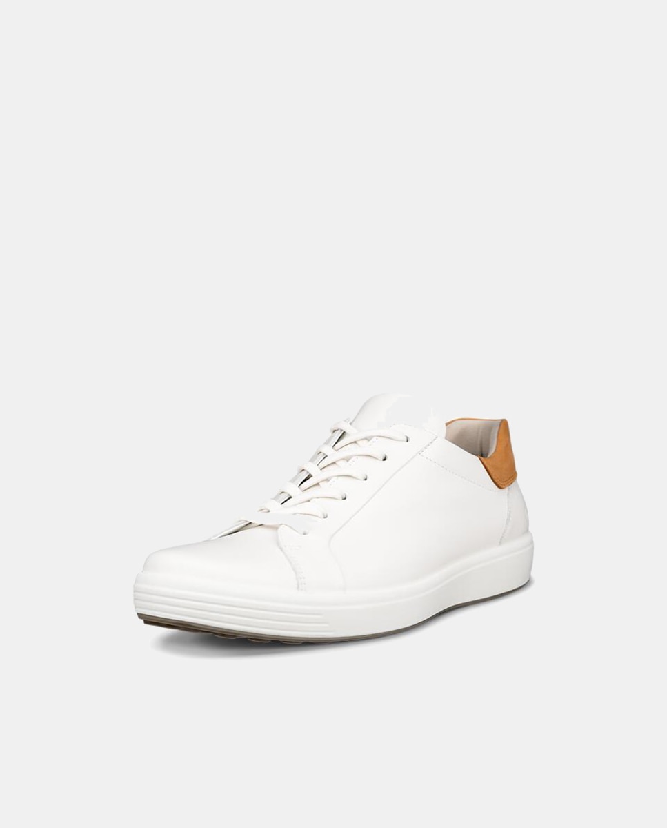Sapatilhas Baixas Soft 7 M em Pele com Fecho de Atacadores Branco-2