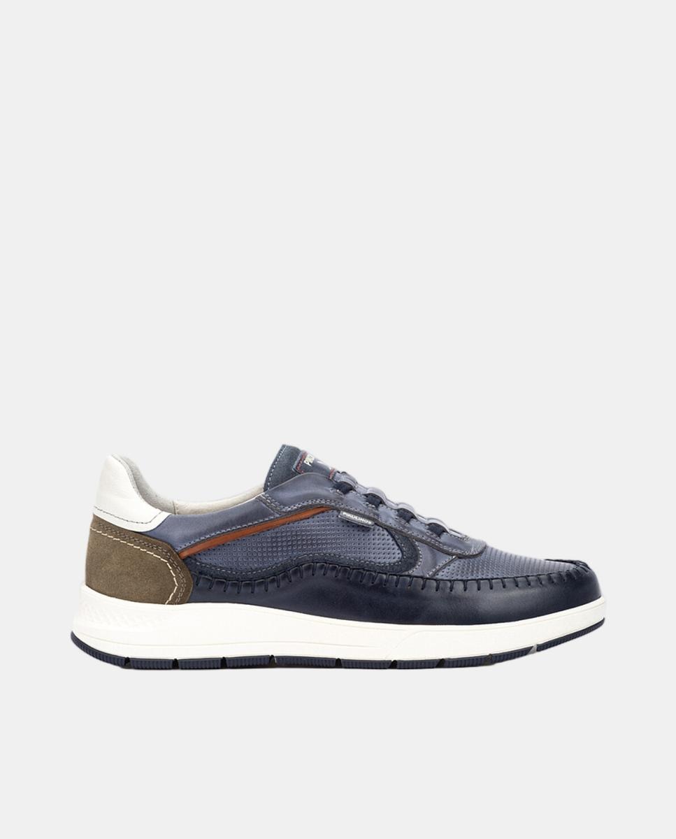 Pikolinos - Zapatillas de hombre de piel con plantilla Memory Foam extraíble.
