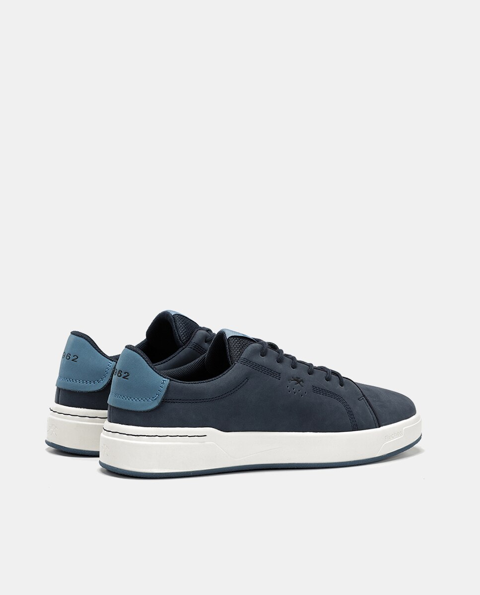 Sapatos em Pele com Atacadores Azul-marinho-3