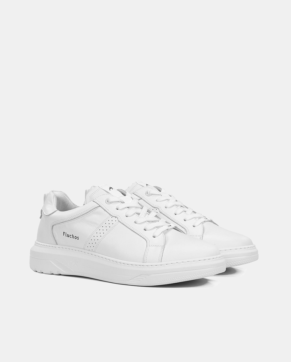 Sapatos em Pele com Atacadores Branco-2