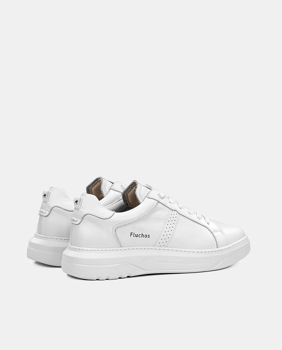 Sapatos em Pele com Atacadores Branco-3